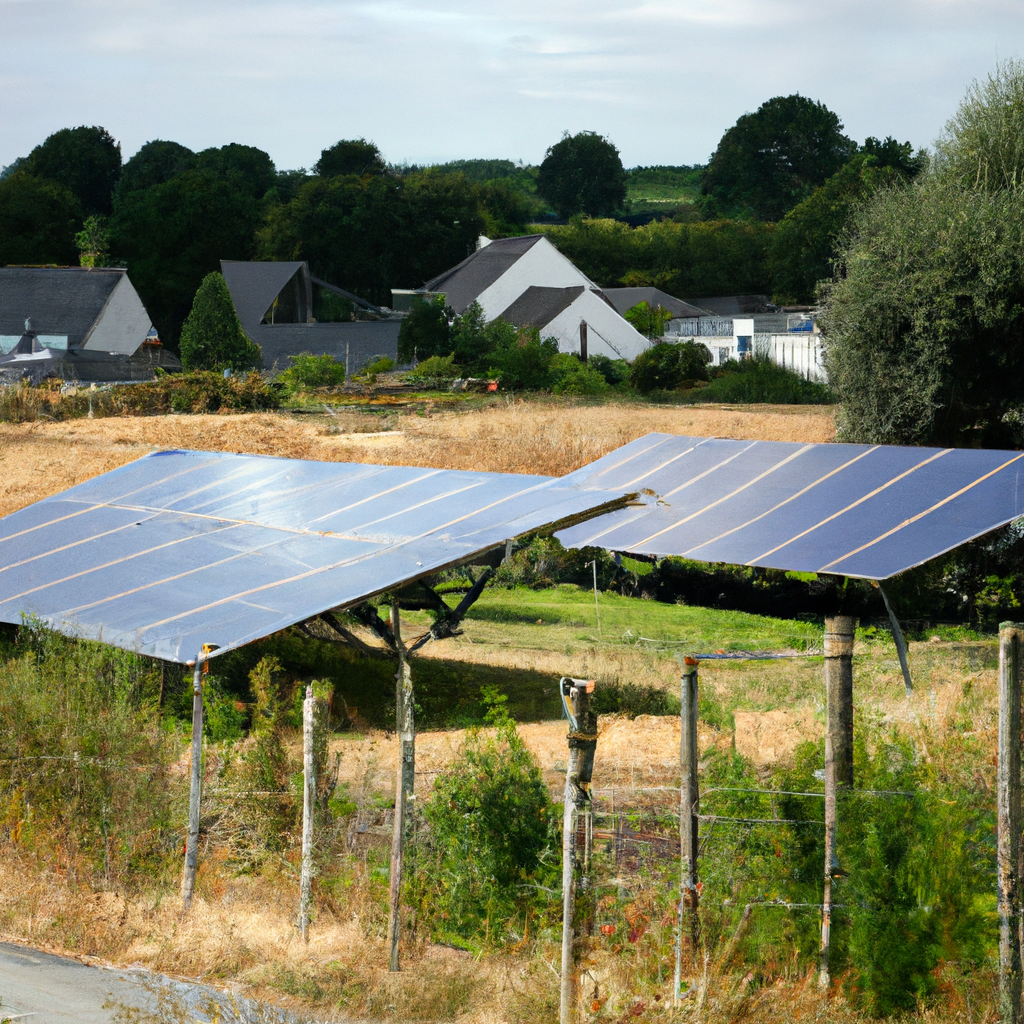 Solar panels in a rural area