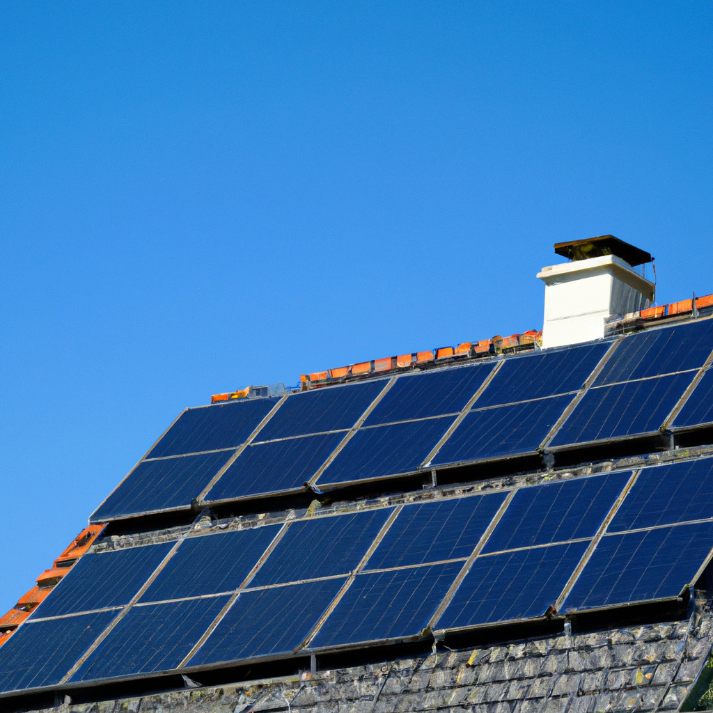 Solar panels on a rooftop